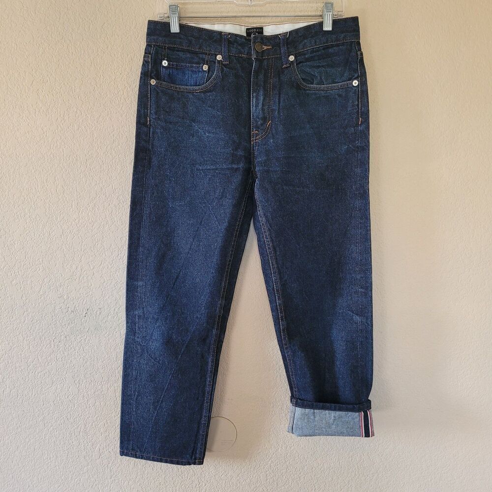 Goodale Selvedge Jeans 32x26 Blue Straight Red Line Dark Wash Denim New York